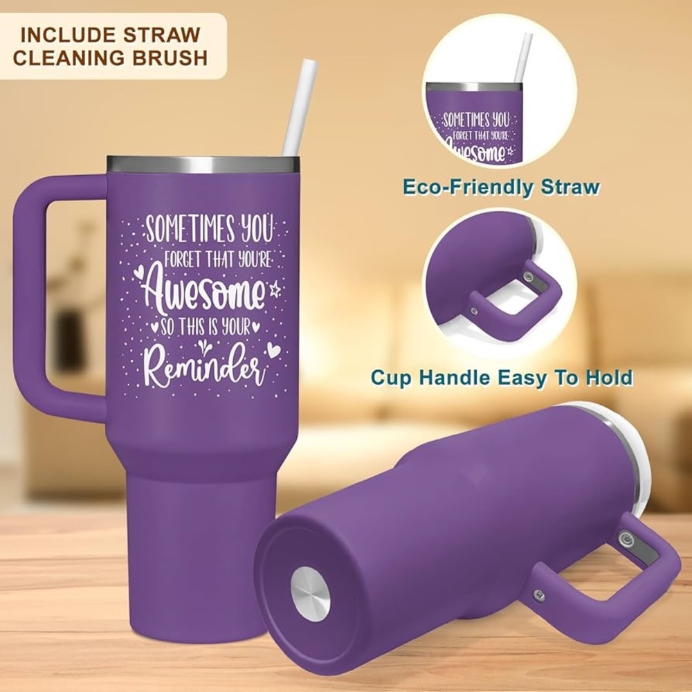 40Oz Purple Tumbler with Handle